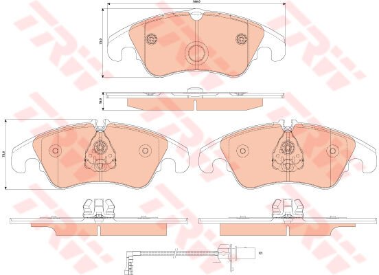 ÖN BALATA FİŞLİ AUDI A4-A5-A6-A7-Q5 2008-TRW-8K0698151D-8R0698151-4G0698151D