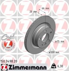 FREN DISKI ARKA BMW E87 E90 F20 F30 F32 F34 F36 HAVALI DELIKLI-ZIMMERMANN 150.3498.20-34216855007-34216792227