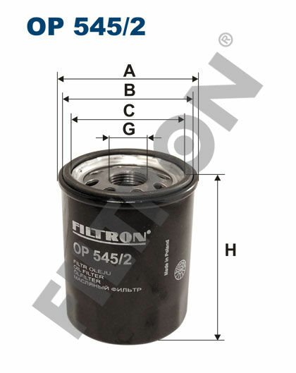 YAĞ FİLTRESİ DOBLO-ALBEA-PALIO-BRAVA-MAREA-PUNTO-STILO-ASTRA F-COMBO-CORSA A-B-VECTRA-L200-FILTRON OP545.2-46544820-46544820F-649013-1535506