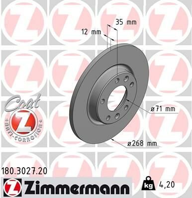 ARKA FREN AYNASI ASTRA L 2021 -COMBO E-GRANDLAND-C4-BERLINGO 18 308 14 -3008-PARTNER 18 408 22 268x71x35x5DL DOLU-ZIMMERMANN 180.3027.20-1609582880-3642786