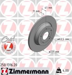 ARKA FREN DISK AYNA FOCUS IV 17 0986479F78-DF6556-ZIMMERMANN 250.1316.20-JX612A315AEA-2196429