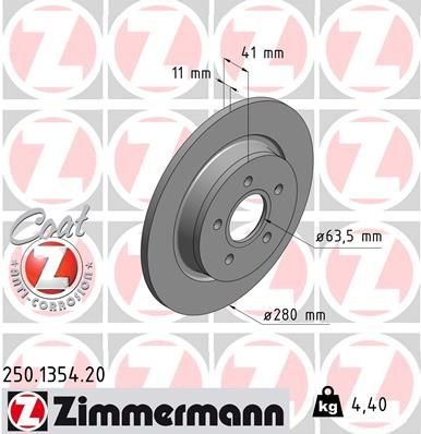 ARKA FREN DISKI AYNA FOCUS II04 11 C-MAX 07 09 VOLVO V50 04 12 C30 06 12 C70 II 05 13 S40 II 04 04 12 17 JANT - 16 JANT DÜZ 280mm 5 BİJON-ZIMMERMANN 250.1354.20-ME7M5J2A315BA-7M512A315BB-30769113