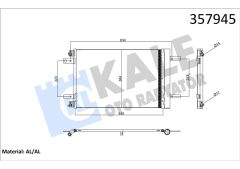 KLİMA RADYATÖRÜ KONDENSERİ OPEL ASTRA L-GRANDLAND-VIVARO C-ZAFIRA LIFE PEUGEOT P3008 II-P308 II- P5008 II-P508 EXPERT IVPARTNER-C4 PICASSO-JUMPY IV-PARTNER-BERLINGO 1.2-1.5-1.6-2.0 HDI-PureTech-THP-KALE 357945-9816746580-9817334080-9673629780