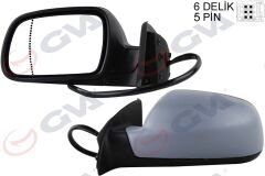 DIŞ DİKİZ AYNASI SOL 307 02 ELEKTRİKLİ ISITMALI ASTARLI ASFERİK 5 FİŞ VM-207EHPAL-GVA 1043311-8149.AW-8152.57-8152.75