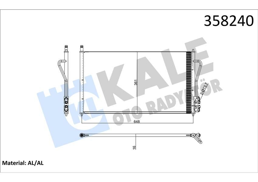 KLIMA RADYATORU FOCUS II 1.4 16V 1.8TDCI 1.6 ZETEC S 16V 98 04-KALE 358240-1250627-1335273-1671708-YS4H19710AA