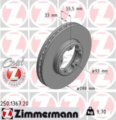 ON FREN DISKI AYNASI TRANSIT CUSTOM V362 12 ARKA TEK TEKER CAP 288 33-ZIMMERMANN 250.1367.20-BK211125B1D-BK211125BD-2110010