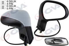 DIŞ DİKİZ AYNASI SAĞ 207 06 ELEKTRİKLİ ISITMALI SİNYALLİ SENSÖRLÜ ASTARLI KONVEKS VM-6207EHPSR-GVA 1043260-8149.ZH-8153AV