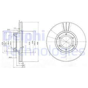 ÖN FREN AYNASI RENAULT MASTER II 98 06 OPEL MOVANO A 98 06 280x24 HAVALI 6 DELİK-DELPHI BG3553-7700302128-4500098