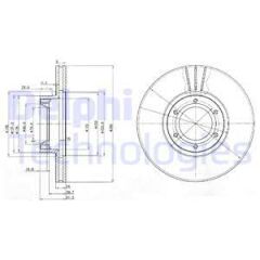 ÖN FREN AYNASI RENAULT MASTER II 98 06 OPEL MOVANO A 98 06 280x24 HAVALI 6 DELİK-DELPHI BG3553-7700302128-4500098