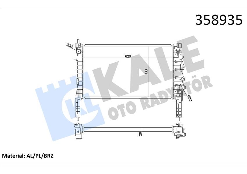 RADYATÖR OPEL MOKKA-MOKKA X A14NET OTOMATİK 1.4 12- CHEVROLET TRAX-KALE 358935-1300360-95298556