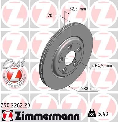 FREN DISKI ARKA JAGUAR S-TYPE 2 X200 XJ X350. X358-ZIMMERMANN 290.2262.20-XR858224-XR827087-JLM20802