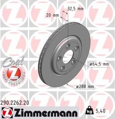 FREN DISKI ARKA JAGUAR S-TYPE 2 X200 XJ X350. X358-ZIMMERMANN 290.2262.20-XR858224-XR827087-JLM20802