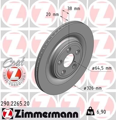 FREN DISKI ARKA JAGUAR S-TYPE 2 X200 XF I X250 XJ X350. X358 XJ X351 XJ X308 XK 2 X150-ZIMMERMANN 290.2265.20-C2D26352-C2C25339-C2D61075
