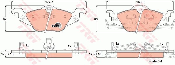 ÖN FREN BALATASI ASTRA G 1.2-1.4-1.6-1.7D-1.8-2.0D 98-05 ZAFIRA 1.8-2.0D 16V 98-05-TRW-1605034-9195144-1605070-1605091