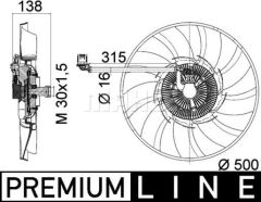 RADYATOR FANI 3.0D DISCOVERY 4 L319 09 18 RANGE ROVER SPORT I L320 09 13 PREMIUM LINE-MAHLE-LR013695-LR021990-LR023392