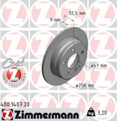 FREN DISKI ARKA MERCEDES W201 W202 W124 C124-ZIMMERMANN 400.1407.20-A2014231212