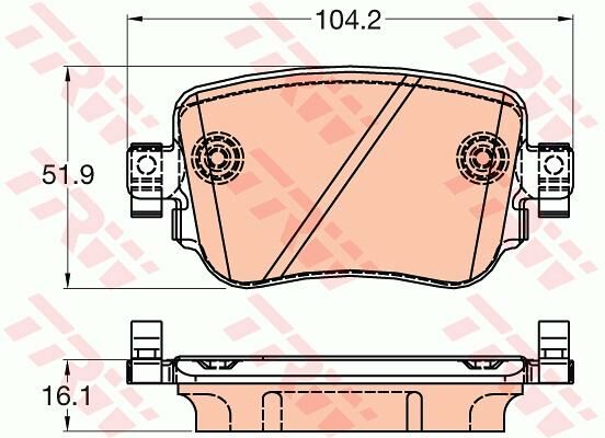 ARKA BALATA VW CADDY IV 1.0TSI-1.2TSI-1.4TSI-1.6TDI-2.0TDI 15 AUDI A1 1.0TFSI-1.2TFSI-1.4TFSI 10-TRW GDB2042-8U0698451F-5Q0698451F-5Q0698451B