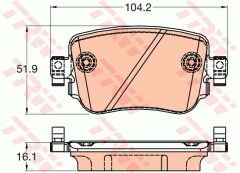 ARKA BALATA VW CADDY IV 1.0TSI-1.2TSI-1.4TSI-1.6TDI-2.0TDI 15 AUDI A1 1.0TFSI-1.2TFSI-1.4TFSI 10-TRW GDB2042-8U0698451F-5Q0698451F-5Q0698451B