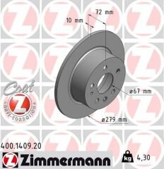 FREN DISKI ARKA MERCEDES W115 C123 S123 W116 W126 W123-ZIMMERMANN 400.1409.20-A1264230012