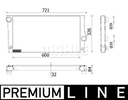 MOTOR SU RADYATORU PREMIUM LINE BMW N55 B30 F10 F11 F07-MAHLE-17117589004