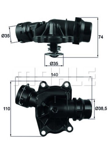 TERMOSTAT BMW M57 D25 D30 E53 E46 E39 E38 306D1 RANGE ROVER 3 VOGUE L322-MAHLE TI233.88-11512354056 PEL000050