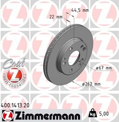 FREN DISKI ON MERCEDES 190 W201 86 93-ZIMMERMANN 400.1413.20-A2014211512