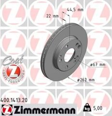 FREN DISKI ON MERCEDES 190 W201 86 93-ZIMMERMANN 400.1413.20-A2014211512
