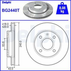 ÖN FREN AYNASI ESCORT VI-VII-FIESTA III-IV FORD KA 96 MAZDA 121 96 ORION III 239.5x20x4DLxHAVALI-DELPHI BG2440T-YS6J1125CC-5028281-1019604-1107768