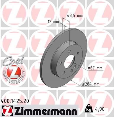 FREN DISKI ON MERCEDES C-CLASS W202 93 00-ZIMMERMANN 400.1425.20-A2024210212