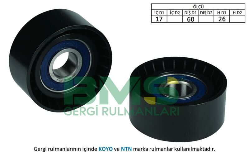 ALTERNATÖR GERGİ RULMANI P206 XSARA PICASSO 1.4 1.6 8V / 16V PARTNER II BERLINGO II 1.4 8V 1.6 16V-BMS 256-1611424580-5751-A2-9649675880