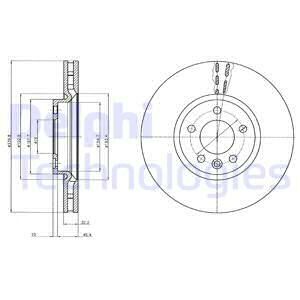 FREN DİSKİ TEKLİ PAKET . DELİKLİ ÖN VW CARAVELLE. MULTIVAN. TRANSPORTER 09/2009-DELPHI BG9106-7E0615301C-7E0615301F