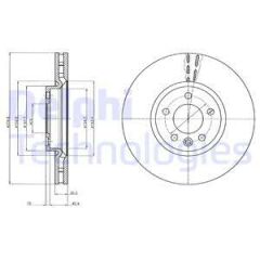 FREN DİSKİ TEKLİ PAKET . DELİKLİ ÖN VW CARAVELLE. MULTIVAN. TRANSPORTER 09/2009-DELPHI BG9106-7E0615301C-7E0615301F