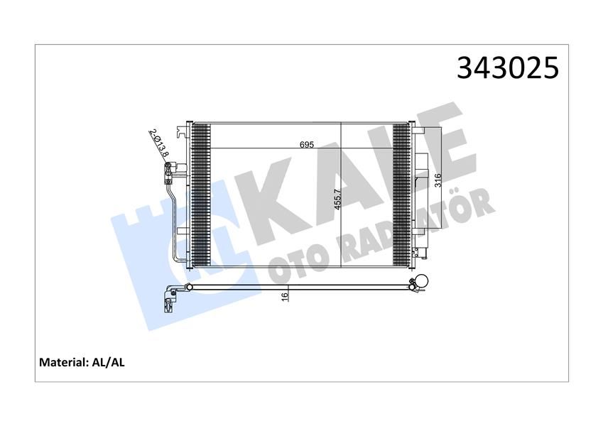 KLIMA RADYATORU MERCEDES SPRINTER B906 . VW CRAFTER 30-35-50-KALE 343025-A9065000454-2E0820413A