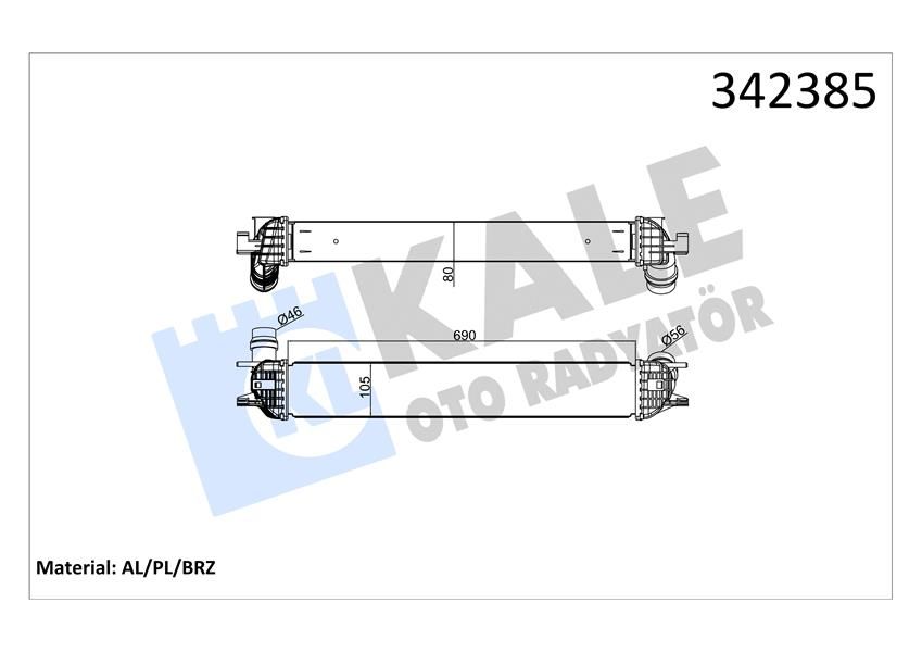 TURBO RADYATÖRÜ INTERCOOLER LAGUNA COUPE-LAGUNA III-LATITUDE 1.5 DCI AL-PL-BRZ-KALE 342385-144610001N