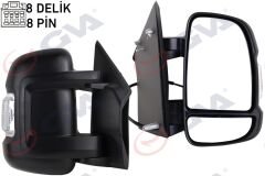 DIŞ DİKİZ AYNASI SAĞ DUCATO-BOXER-JUMPER 06 ELEKTRİKLİ ISITMALI SİNYALLİ KISA KOL KONVEKS 8 FİŞ ÇİFT CAM-GVA 1027150-735424397-735480887-8153.Y6
