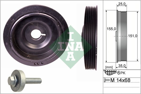 KRANK KASNAGI MERCEDES OM607 W176 W246 W415 C117 X156 . RENAULT CLIO V 19 FLUENCE 09 MEGANE IV 15 K9K 1.5 dCi-INA-A6070300600-123033245R