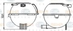 GENLEŞME KAVANOZU RADYATÖR YEDEK SU DEPOSU POLO-CORDOBA-FABIA-RAPID-ROOMSTES 2001- 2010-MAHLE CRT22000S-6Q0121407 6Q0121407A 6Q0121407B