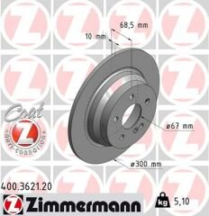 FREN DISKI ARKA MERCEDES W211 S211 C218 W212 S212-ZIMMERMANN 400.3621.20-A0004231012