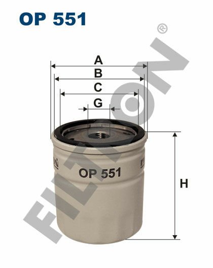 YAĞ FİLTRESİ OPEL KADETT-D 1.3 N 60HP 08/79-08/84-FILTRON OP551-90027778