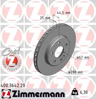 FREN DISKI ON MERCEDES W169 W245-ZIMMERMANN 400.3642.20-A1694211112