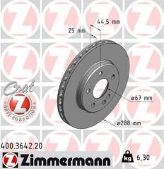FREN DISKI ON MERCEDES W169 W245-ZIMMERMANN 400.3642.20-A1694211112