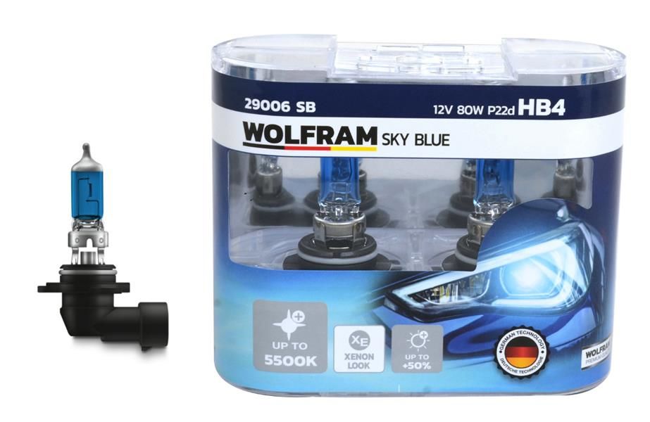 AMPUL 12V HB4 80 P22d SKY BLUE BEYAZ IŞIK-WOLFRAM 29006 SB
