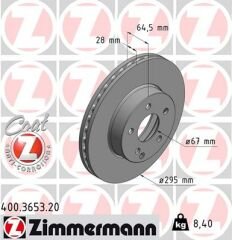 FREN DISKI ON MERCEDES W204 S204 C204 W212 S212 A207 R172-ZIMMERMANN 400.3653.20-A2124211312