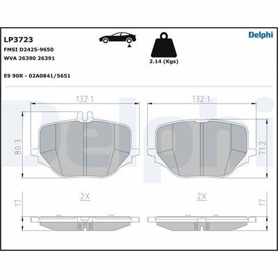 FREN BALATASI ARKA MERCEDES W214 S214 X254 C254 W223 V223 Z223-DELPHI LP3723-A0004209605