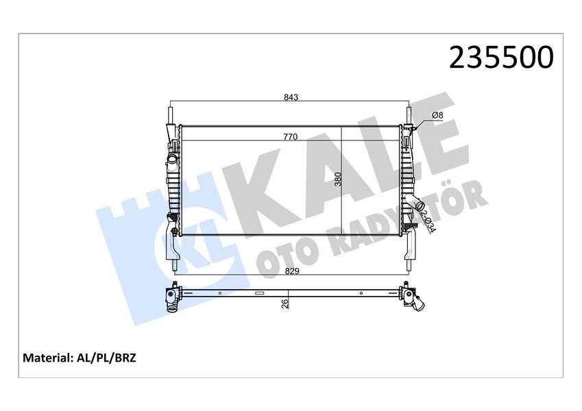 MOTOR SU RADYATORU TRANSIT V347 2.2TDCI 2.4TDCI 3.2TDCI 06 KLIMALI-KALE-6C118005CD-1373156-1383317