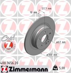 FREN DISKI ARKA MERCEDES W204 S204 C204 C207 A207-ZIMMERMANN 400.3656.20-A2044231512