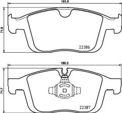ÖN BALATA VOLVO XC60 D3 2015-17 D4 15-17 T5 2015-2017 T6 2013 156-VALEO-31445986-31445985