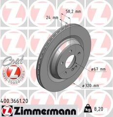 FREN DISKI ARKA MERCEDES AMG W221 C216 W222 R230-ZIMMERMANN 400.3661.20-A2214231012