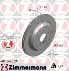 FREN DISKI ARKA 4-matic MERCEDES X164 W251 W164-ZIMMERMANN 400.3663.20-A1644231312