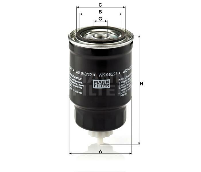 YAKIT FİLTRESİ NISSAN PRIMERA III P12 2.2 DI 126HP 02/02--MANN WK940.22-16400BN303